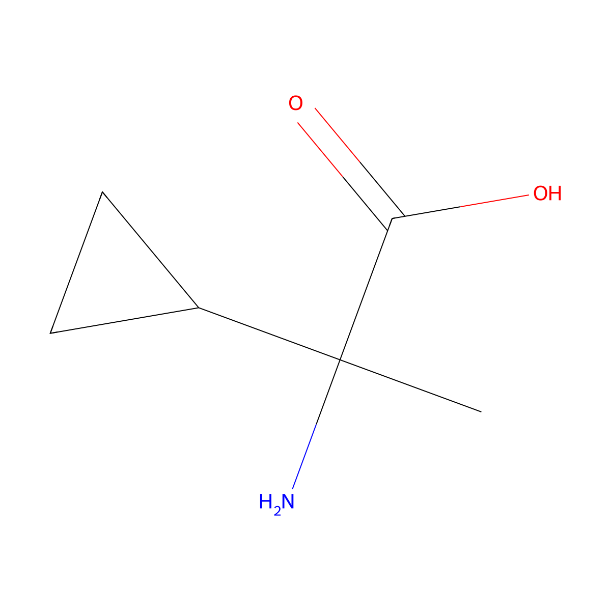 2-Amino-2-cyclopropylpropanoic acid molecular structure, CAS 5687-72-9