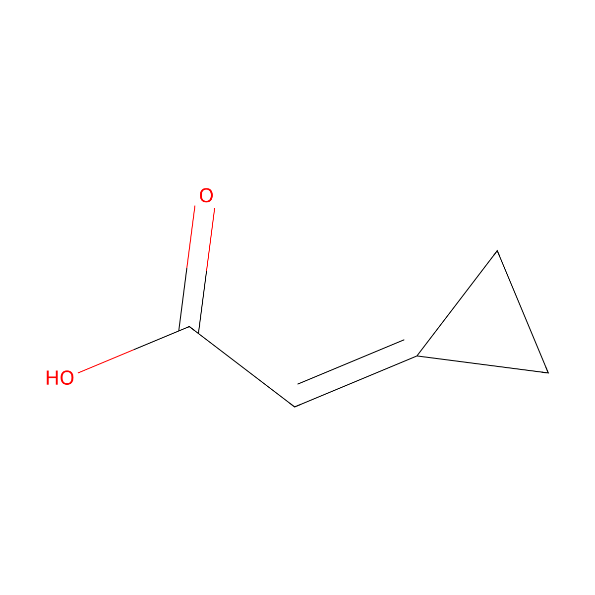 2-Cyclopropylideneacetic acid molecular structure, CAS 5687-73-0
