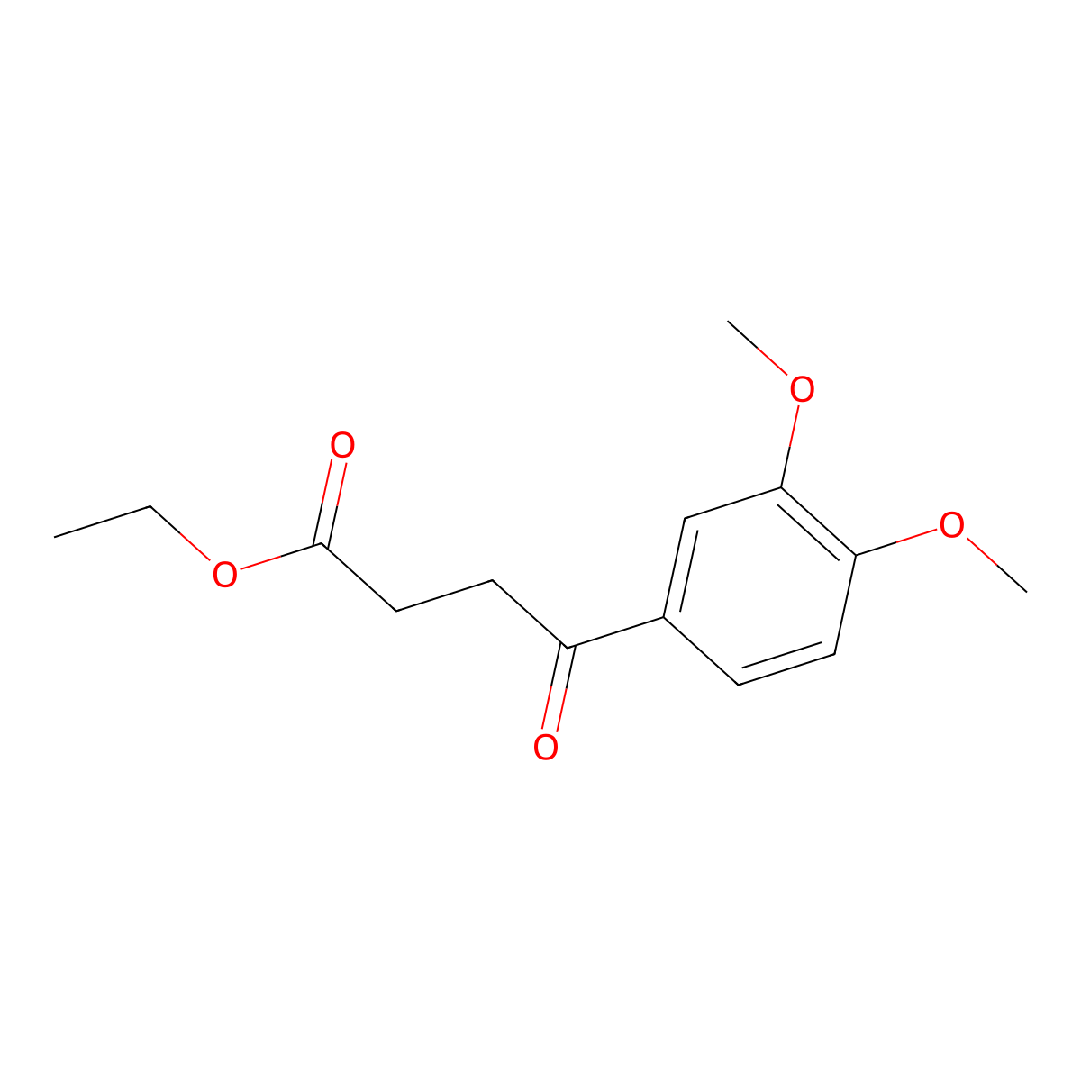 Ethyl 4-(3,4-dimethoxyphenyl)-4-oxobutanoate molecular structure, CAS 56872-60-7