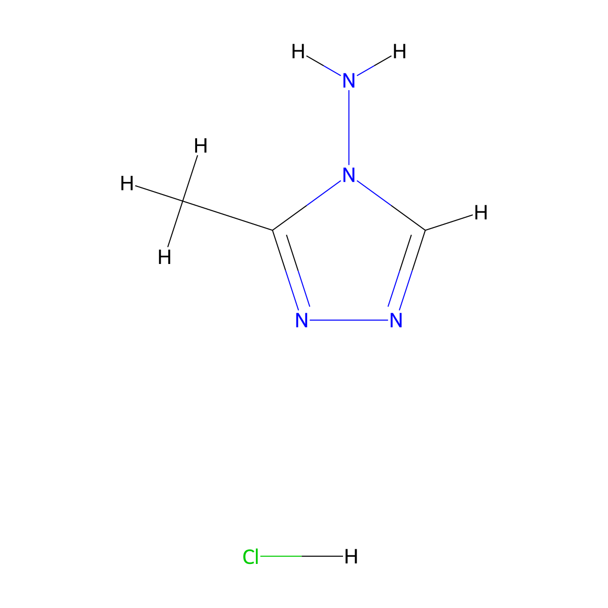 3-methyl-4H-1,2,4-triazol-4-amine hydrochloride molecular structure, CAS 56873-82-6