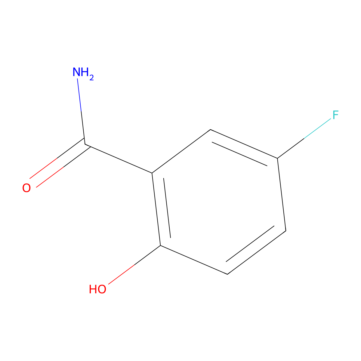 5-Fluoro-2-hydroxybenzamide molecular structure, CAS 56874-97-6