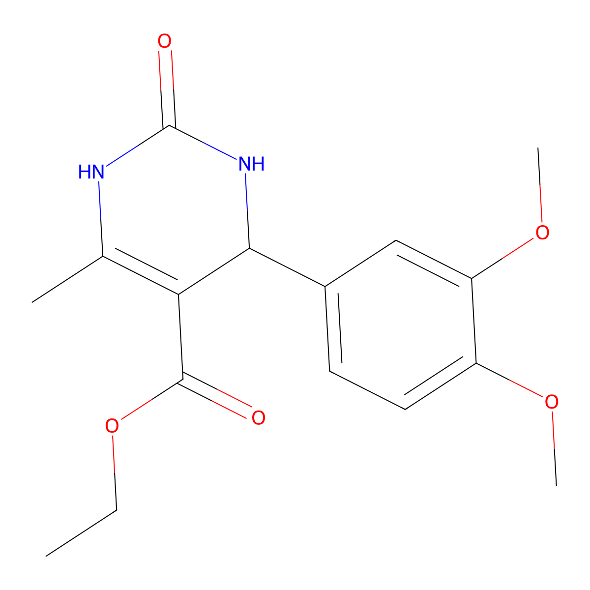 Ethyl 4-(3,4-dimethoxyphenyl)-6-methyl-2-oxo-1,2,3,4-tetrahydropyrimidine-5-carboxylate molecular structure, CAS 56875-96-8
