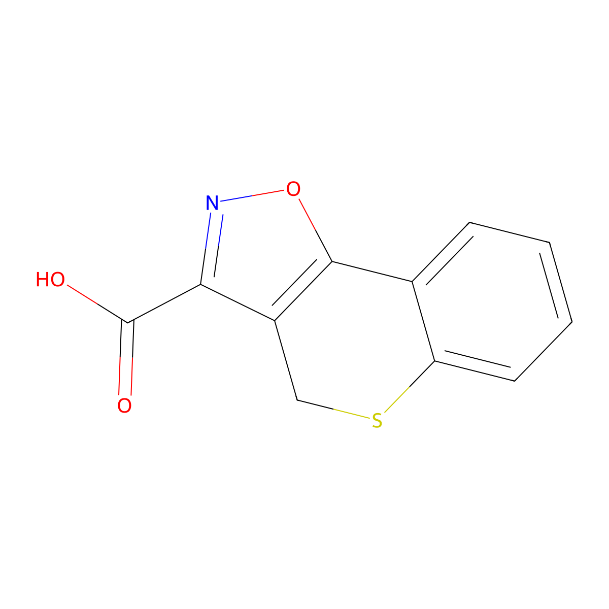 4H-thiochromeno[3,4-d][1,2]oxazole-3-carboxylic acid molecular structure, CAS 56876-44-9