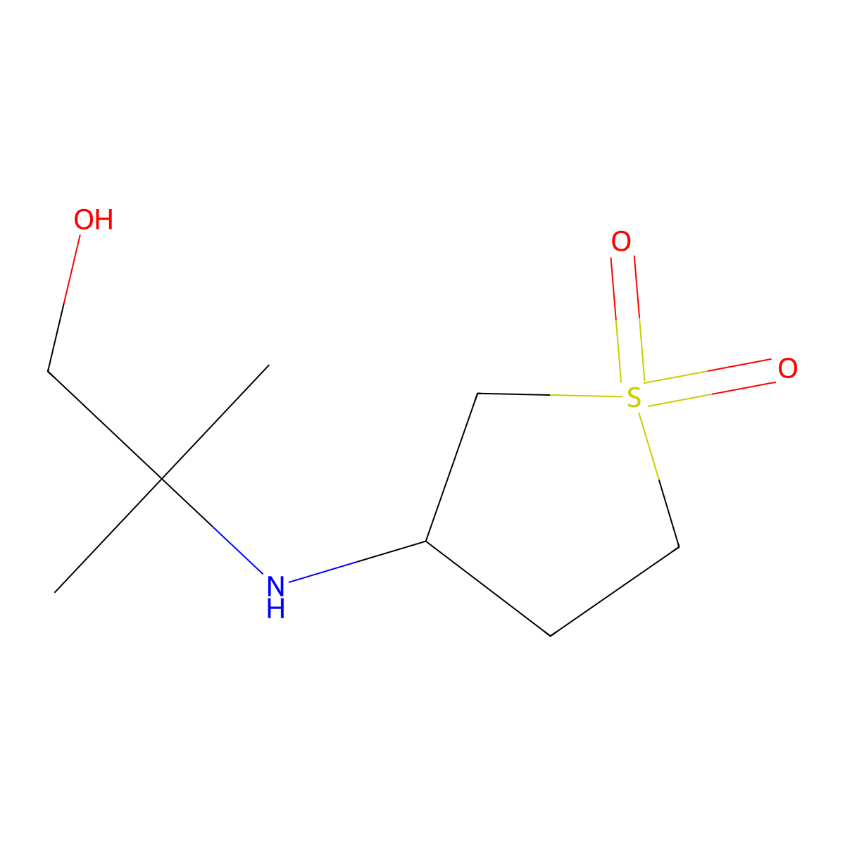 3-[(1-Hydroxy-2-methylpropan-2-yl)amino]-1lambda6-thiolane-1,1-dione molecular structure, CAS 56878-92-3