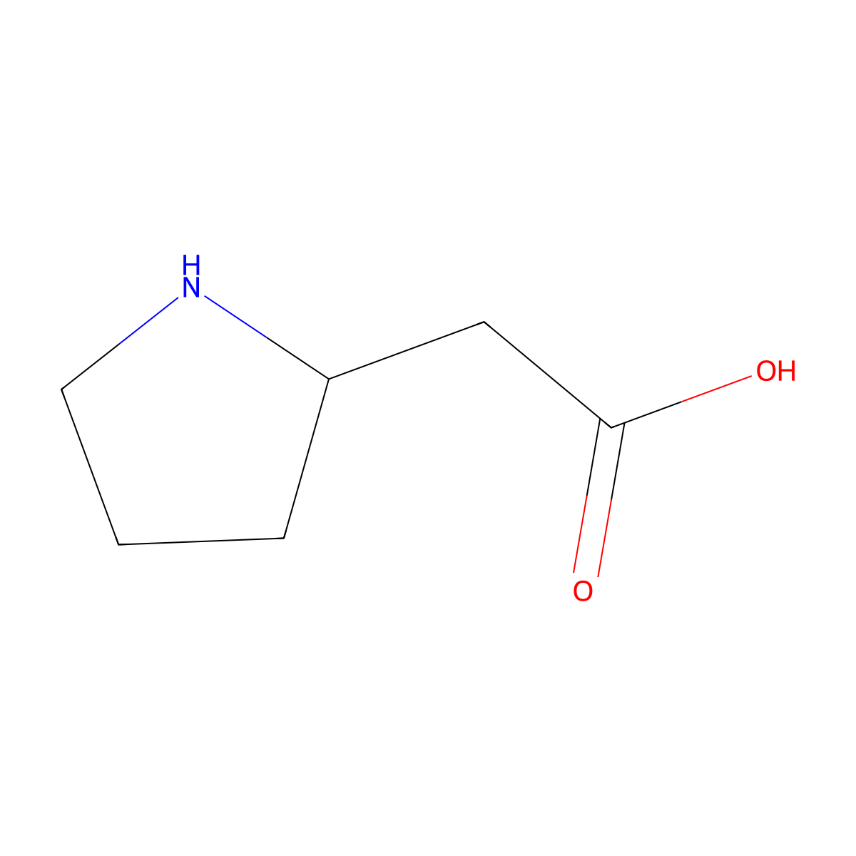 Homoproline, (A+-)- molecular structure, CAS 56879-46-0