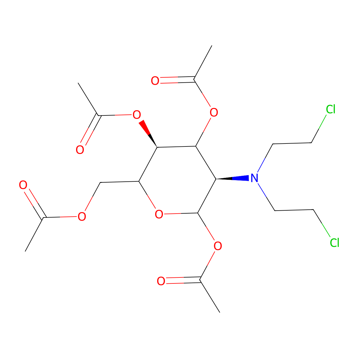 Tetraacetylglucosamine mustard molecular structure, CAS 56879-48-2