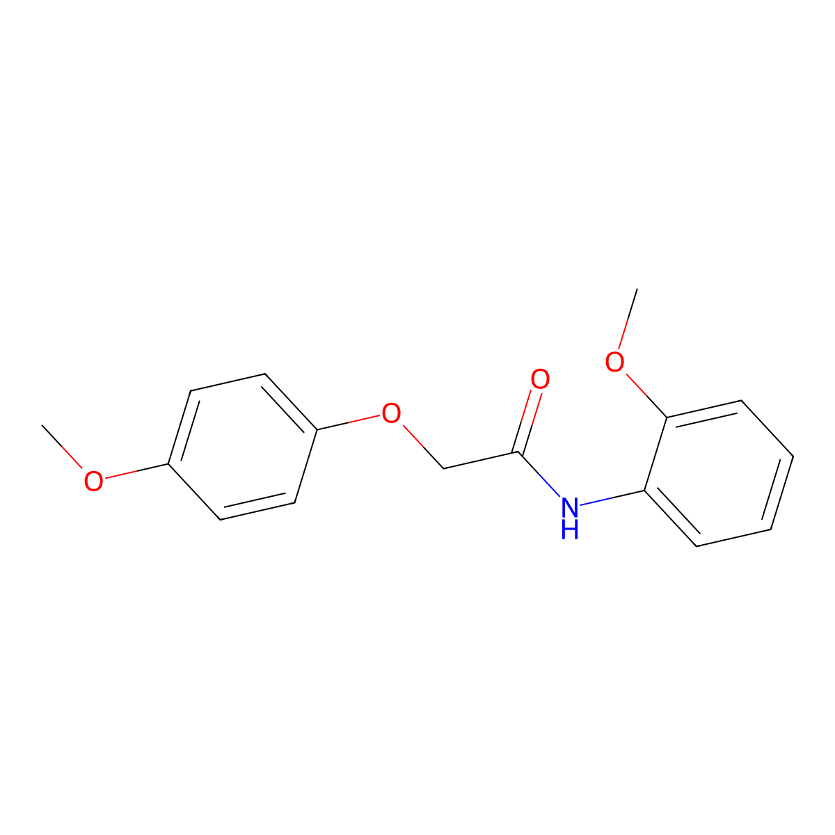 2-(4-methoxyphenoxy)-N-(2-methoxyphenyl)acetamide molecular structure, CAS 5688-01-7