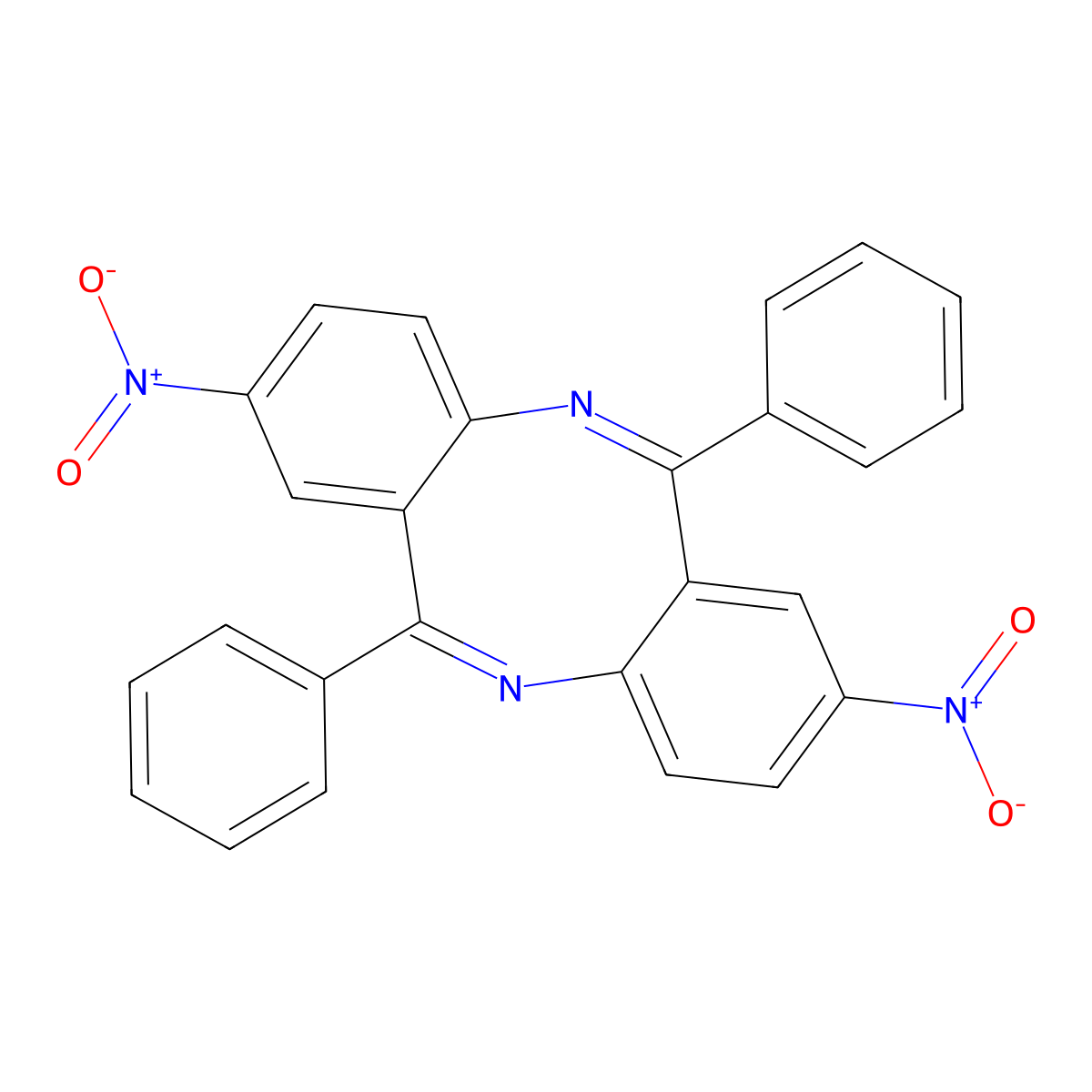 2,8-Dinitro-6,12-diphenyldibenzo[b,f][1,5]diazocine molecular structure, CAS 5688-65-3