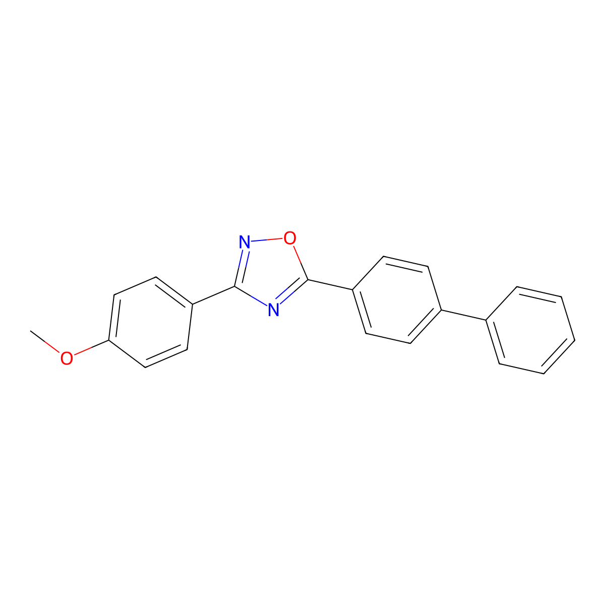 5-(Biphenyl-4-yl)-3-(4-methoxyphenyl)-1,2,4-oxadiazole molecular structure, CAS 5688-71-1