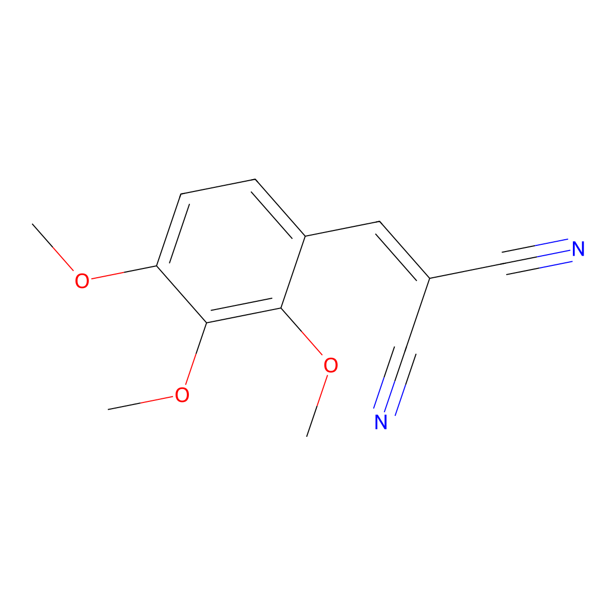 2-[(2,3,4-Trimethoxyphenyl)methylidene]propanedinitrile molecular structure, CAS 5688-83-5