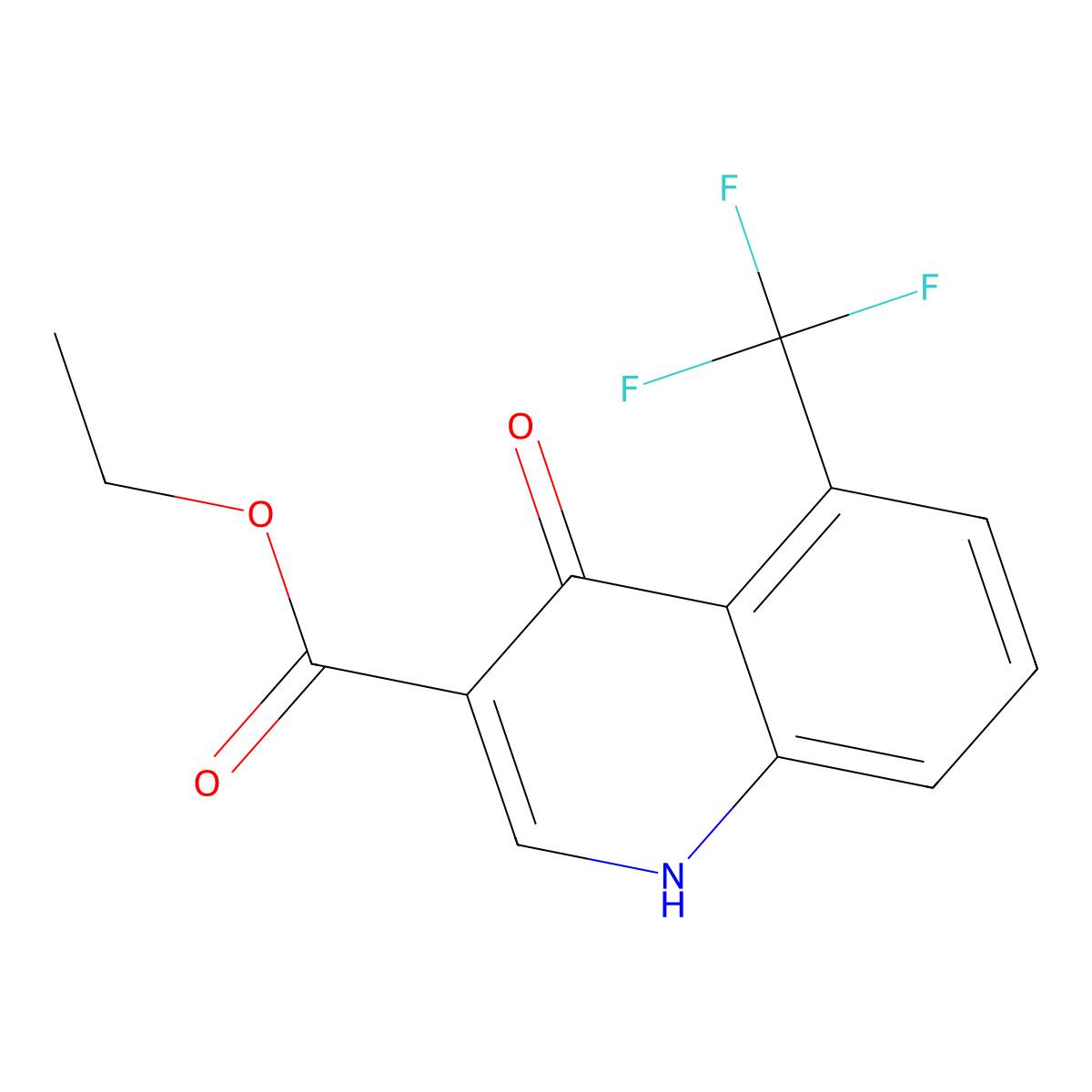 Ethyl 4-oxo-5-(trifluoromethyl)-1,4-dihydroquinoline-3-carboxylate molecular structure, CAS 56881-18-6