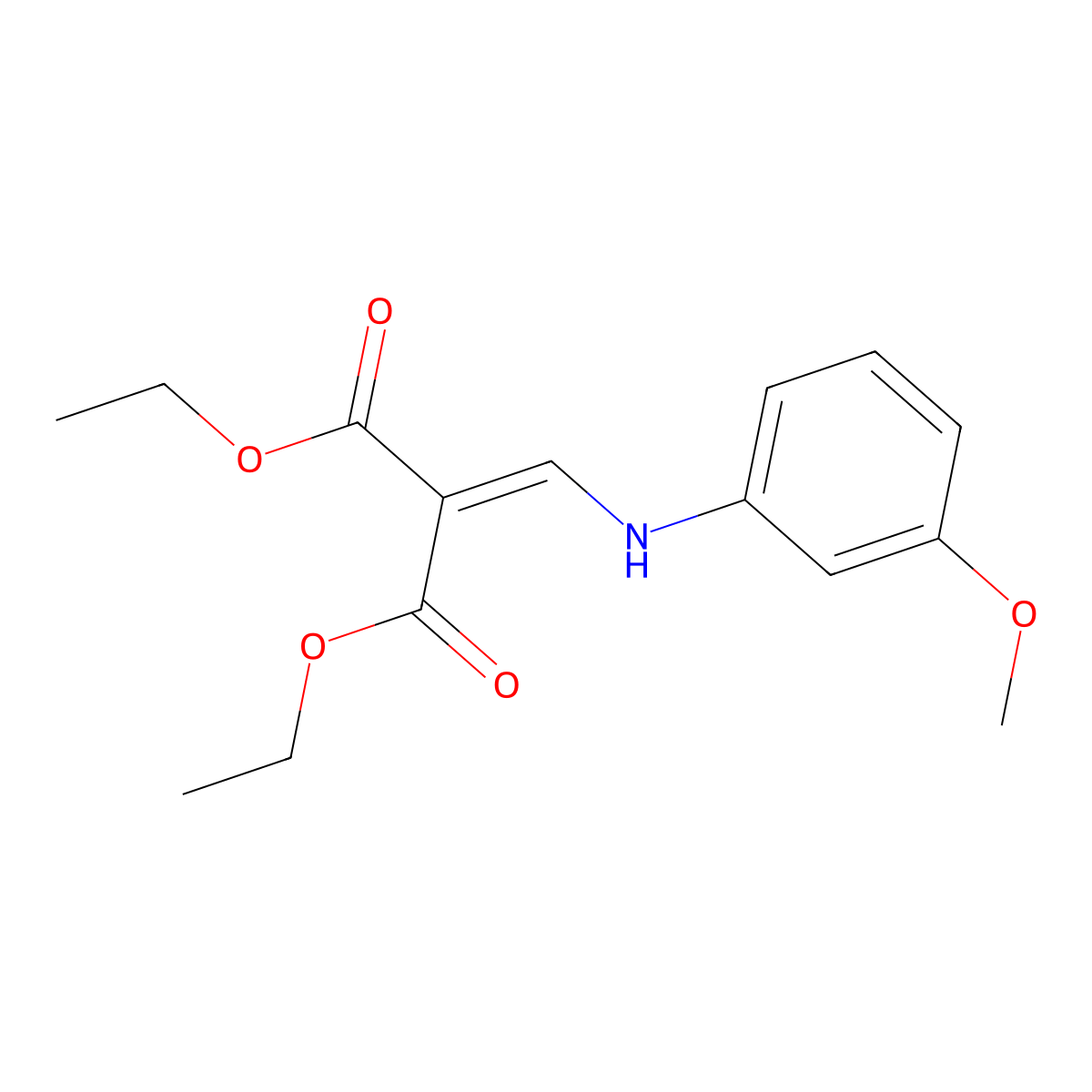 Diethyl 2-(((3-methoxyphenyl)amino)methylene)malonate molecular structure, CAS 56881-19-7