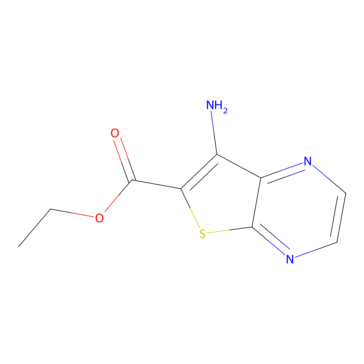 Ethyl 7-aminothieno[2,3-b]pyrazine-6-carboxylate molecular structure, CAS 56881-21-1