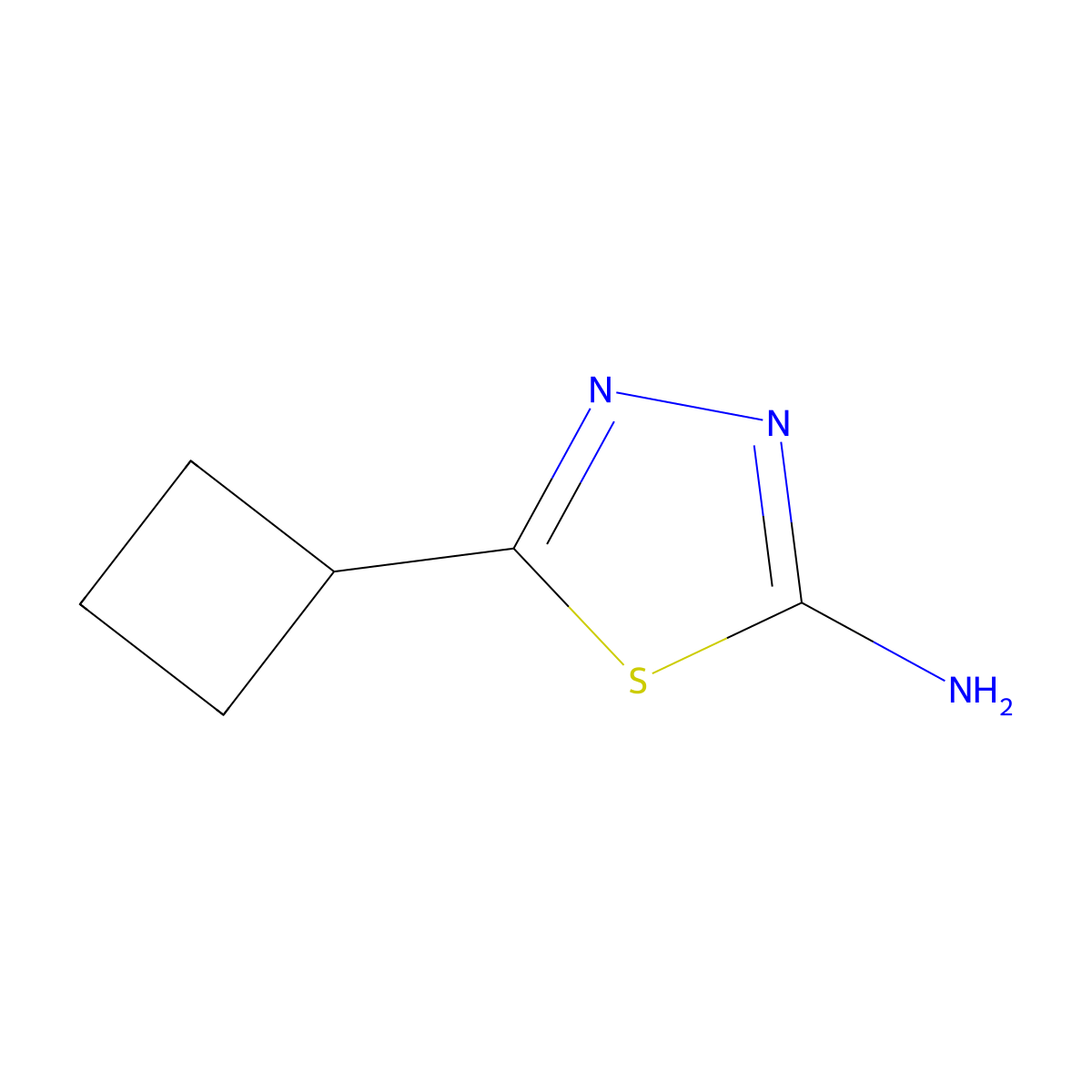 5-Cyclobutyl-1,3,4-thiadiazol-2-amine molecular structure, CAS 56882-73-6