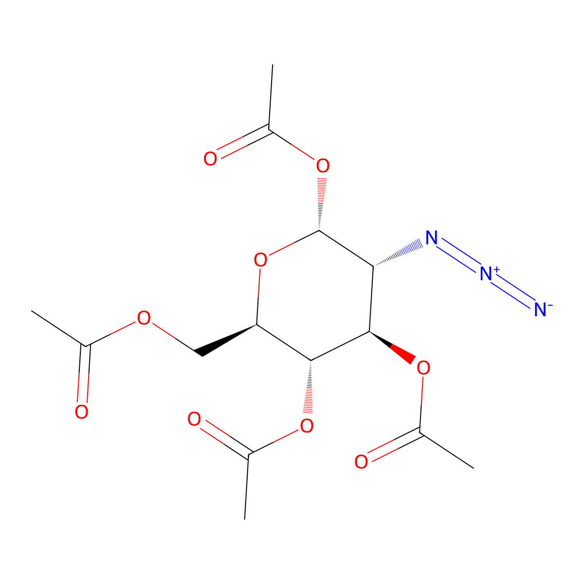 1,3,4,6-Tetra-O-acetyl-2-azido-2-deoxy-alpha-D-glucopyranose molecular structure, CAS 56883-33-1
