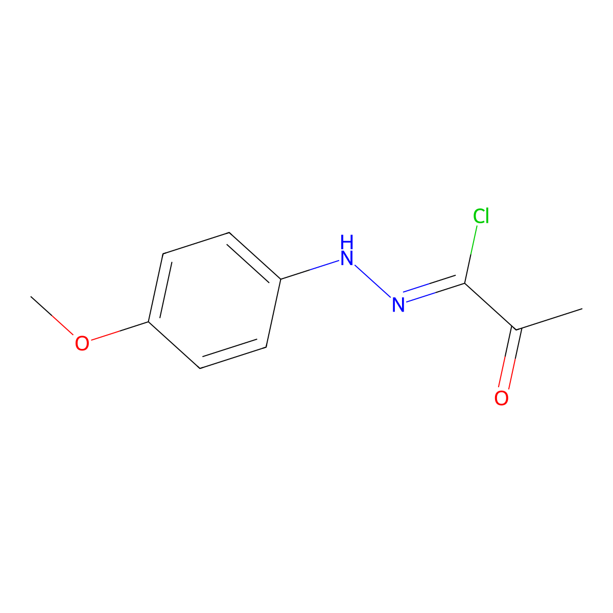 Propanehydrazonoyl chloride, N-(4-methoxyphenyl)-2-oxo- molecular structure, CAS 56886-07-8