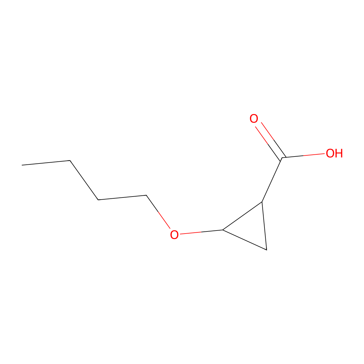 2-Butoxycyclopropane-1-carboxylic acid molecular structure, CAS 5689-25-8