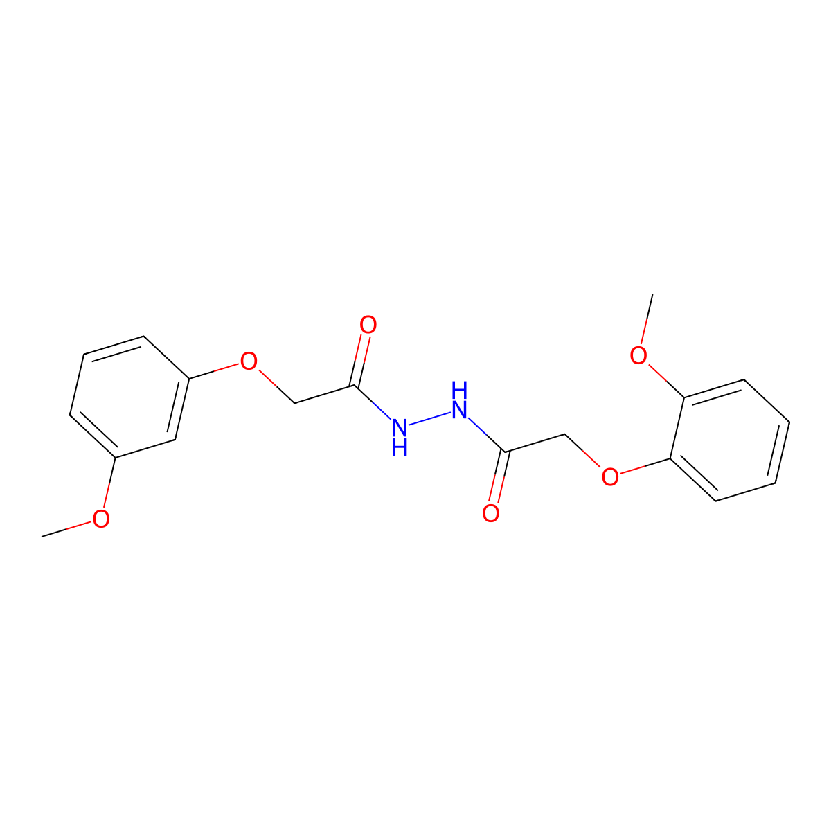 2-(3-methoxyphenoxy)-N'-[2-(2-methoxyphenoxy)acetyl]acetohydrazide molecular structure, CAS 5689-81-6