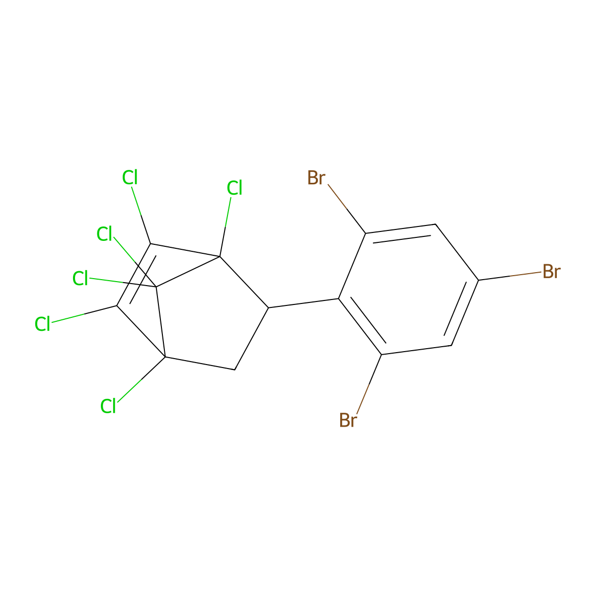 1,2,3,4,7,7-Hexachloro-5-(tribromophenyl)bicyclo[2.2.1]hept-2-ene molecular structure, CAS 56890-89-2