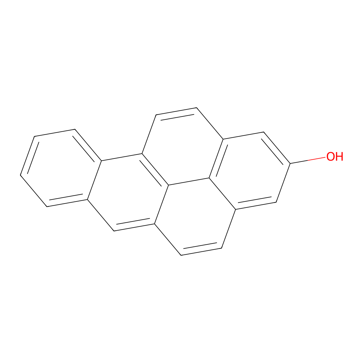 2-Hydroxybenzo(a)pyrene molecular structure, CAS 56892-30-9