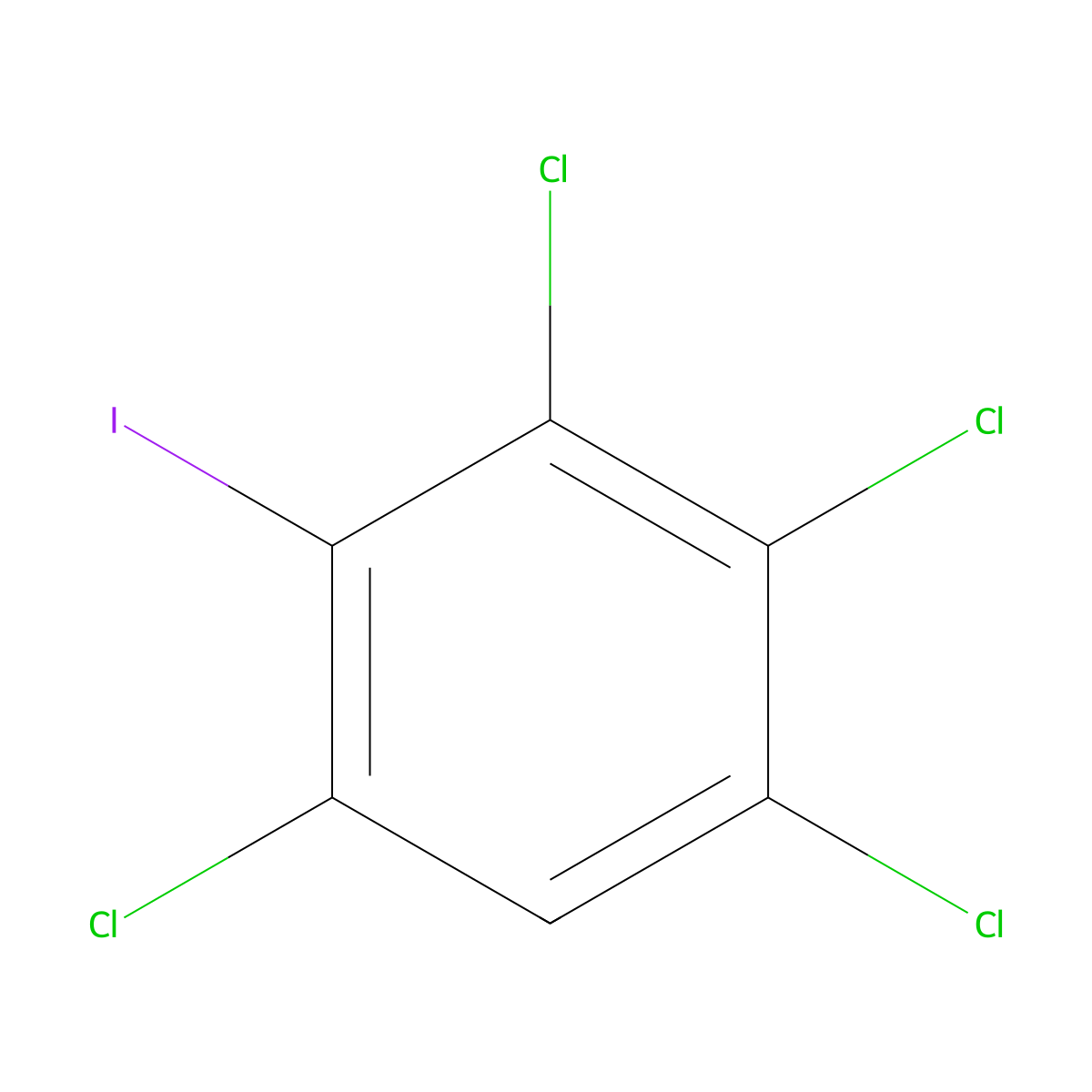 1,2,3,5-Tetrachloro-4-iodobenzene molecular structure, CAS 56892-56-9