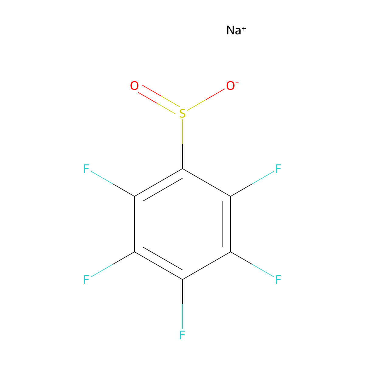 Sodium pentafluorobenzene-1-sulfinate molecular structure, CAS 56892-66-1