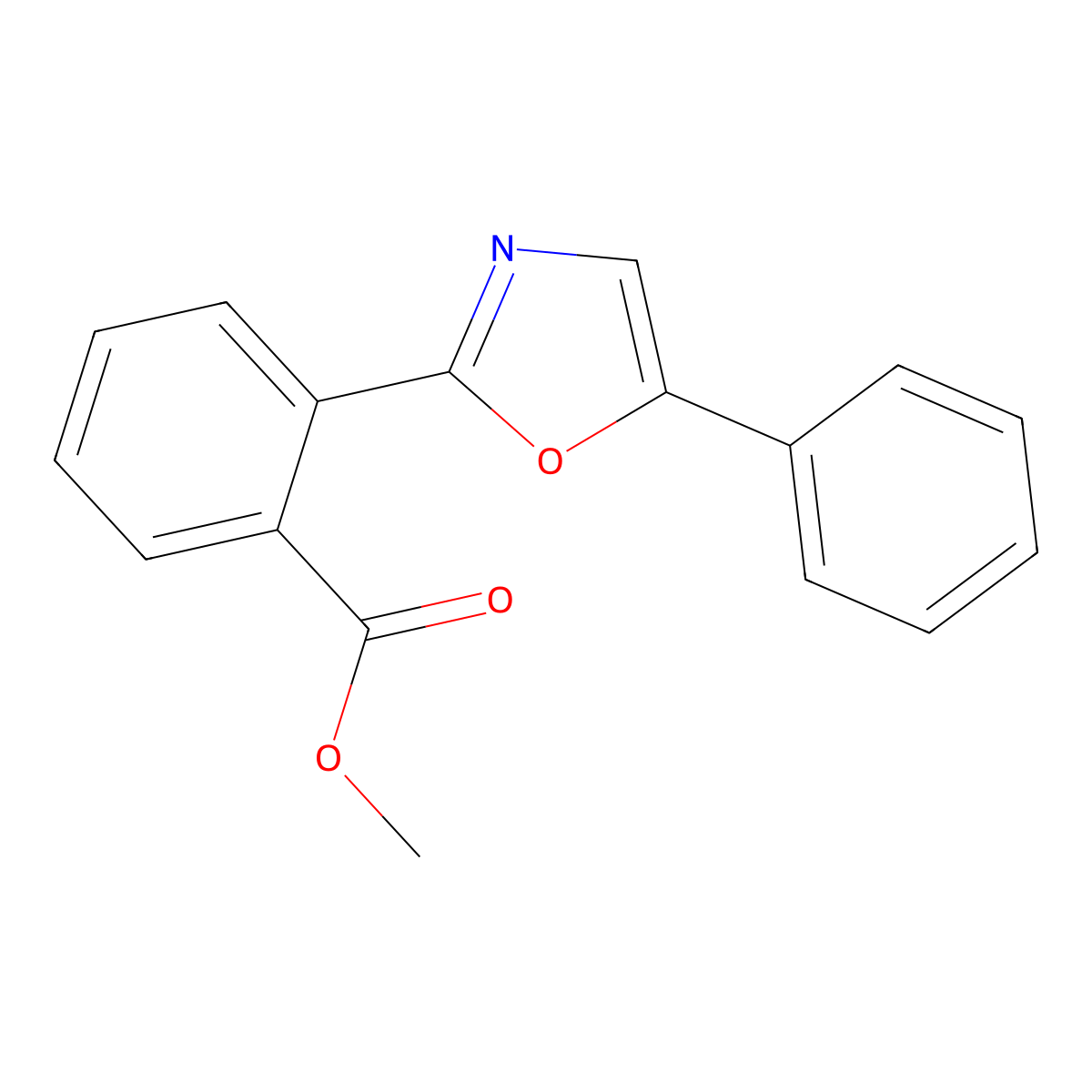 Methyl 2-(5-phenyl-1,3-oxazol-2-yl)benzoate molecular structure, CAS 56894-66-7