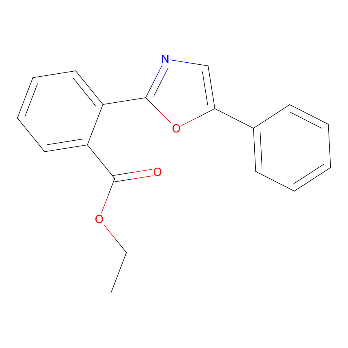 Ethyl 2-(5-phenyl-1,3-oxazol-2-yl)benzoate molecular structure, CAS 56894-67-8