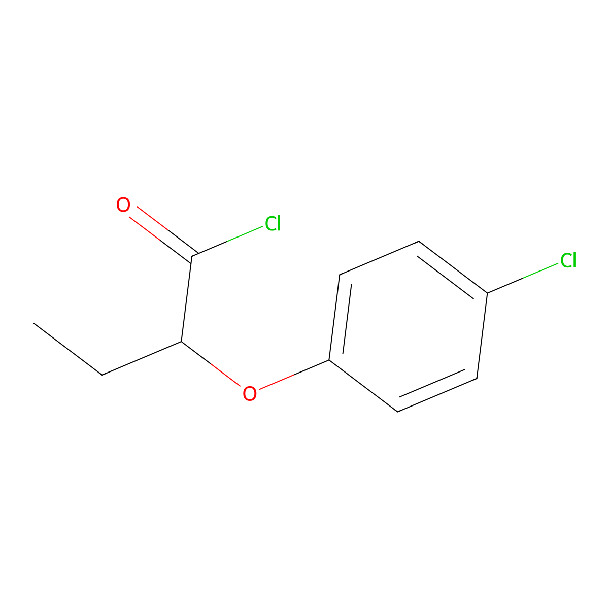 2-(4-Chlorophenoxy)butanoyl chloride molecular structure, CAS 56895-14-8