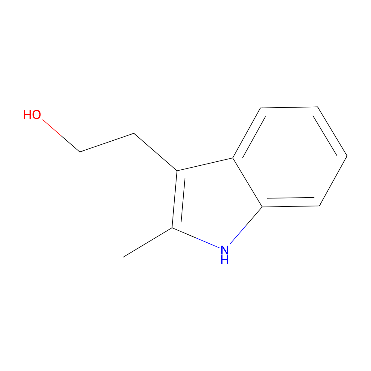 1H-Indole-3-ethanol, 2-methyl- molecular structure, CAS 56895-60-4