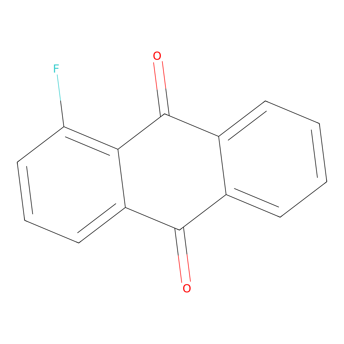 9,10-Anthracenedione, 1-fluoro- molecular structure, CAS 569-06-2