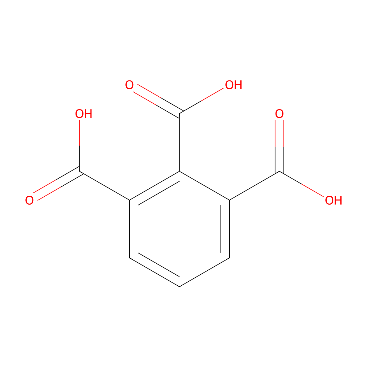 1,2,3-Benzenetricarboxylic acid molecular structure, CAS 569-51-7