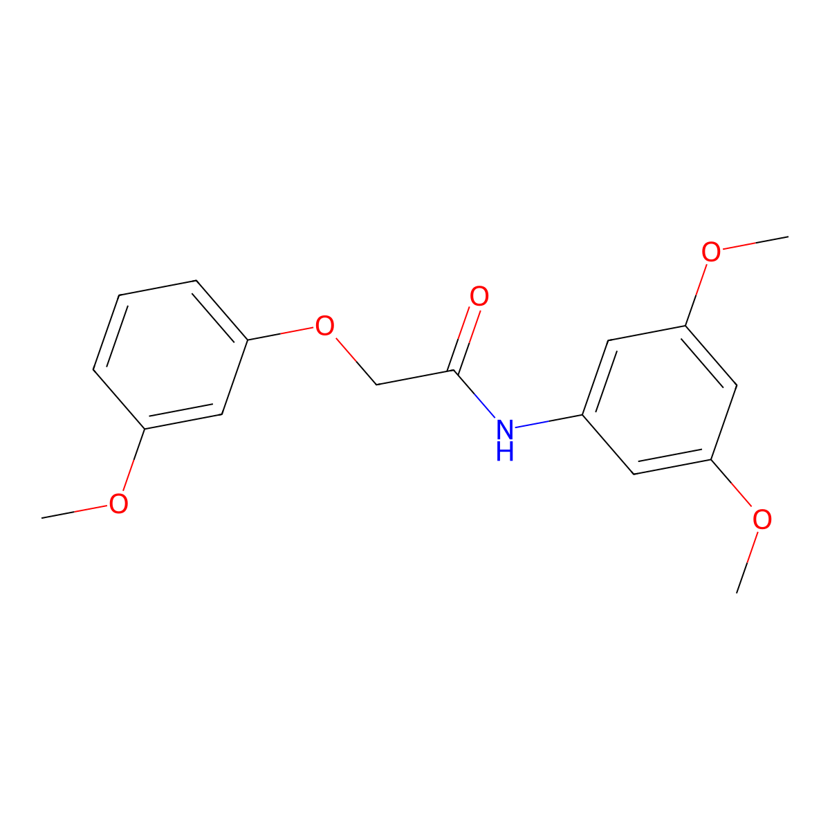 N-(3,5-dimethoxyphenyl)-2-(3-methoxyphenoxy)acetamide molecular structure, CAS 5690-75-5