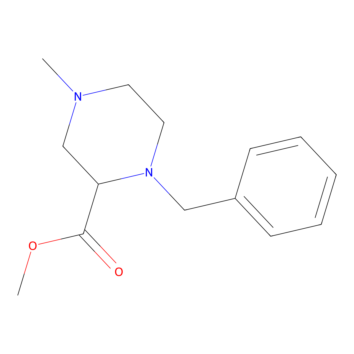 Methyl 1-benzyl-4-methylpiperazine-2-carboxylate molecular structure, CAS 56903-88-9