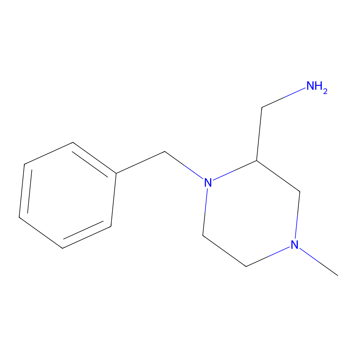 1-(1-Benzyl-4-methylpiperazin-2-yl)methanamine molecular structure, CAS 56904-13-3