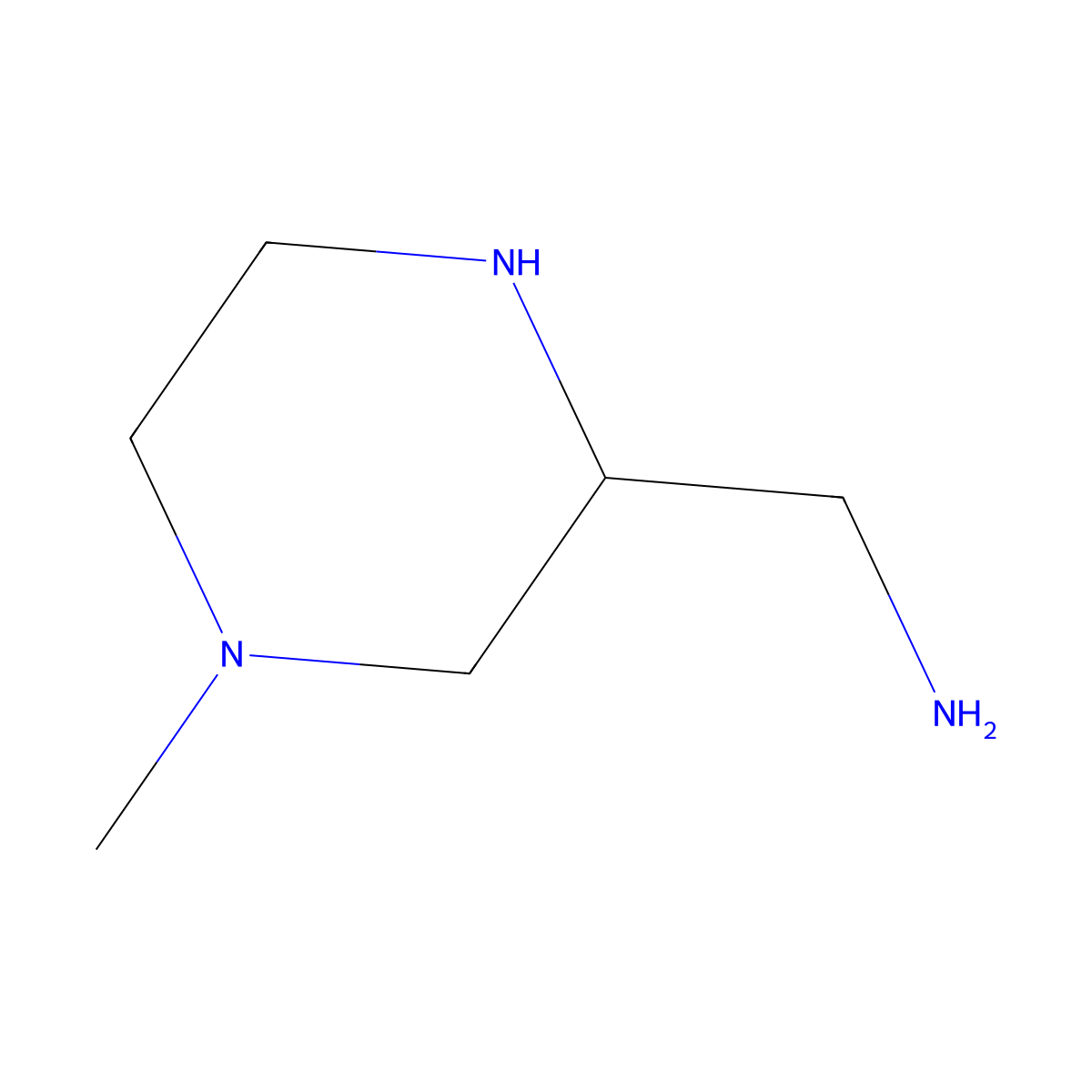 (4-Methylpiperazin-2-yl)methanamine molecular structure, CAS 56904-17-7