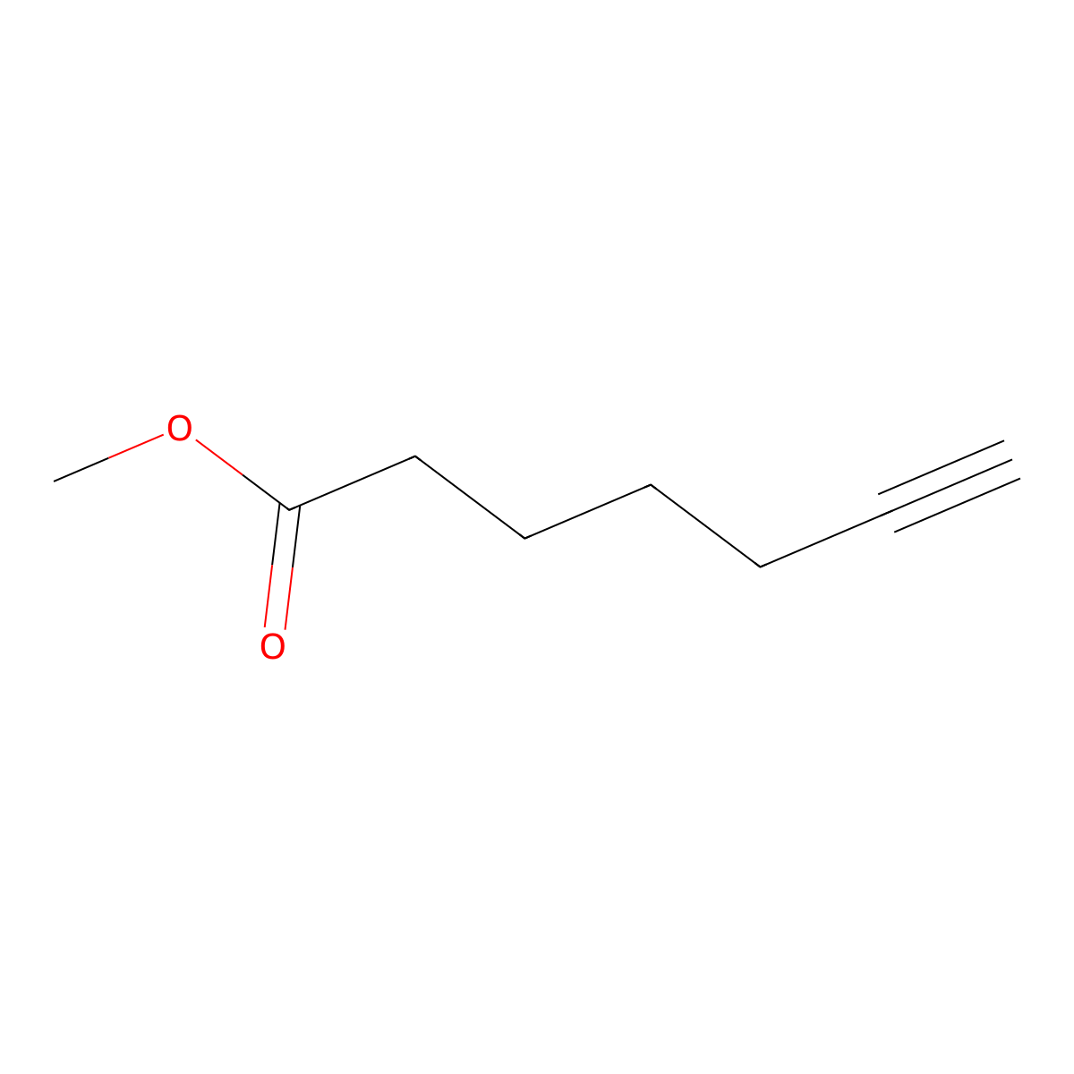 Methyl 6-heptynoate molecular structure, CAS 56909-02-5