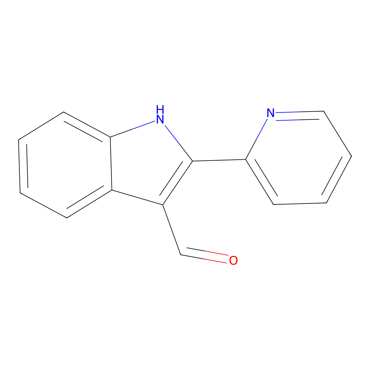 2-(pyridin-2-yl)-1H-indole-3-carbaldehyde molecular structure, CAS 5691-08-7