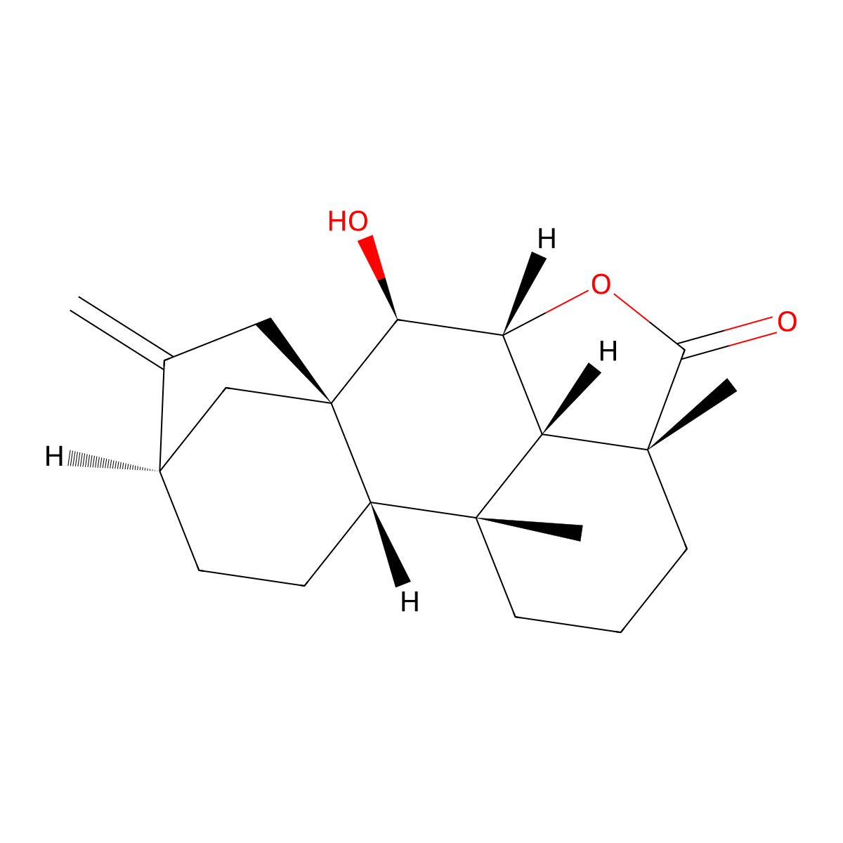 6alpha,7beta-Dihydroxykaur-16-en-18-oic acid gamma-lactone molecular structure, CAS 5691-63-4