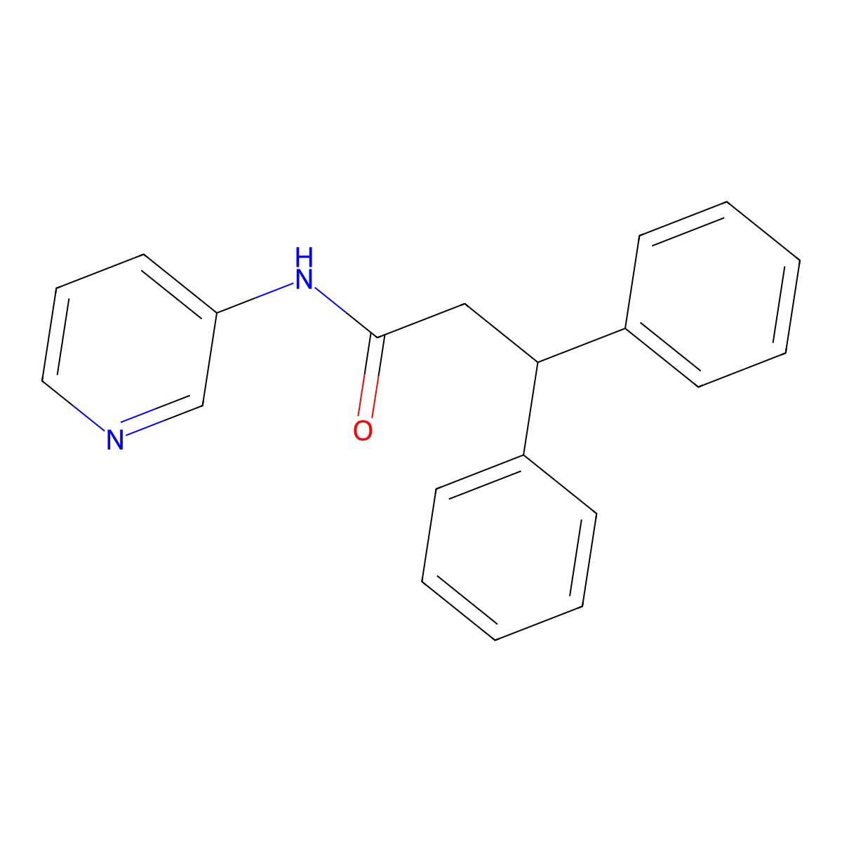 3,3-diphenyl-N-(pyridin-3-yl)propanamide molecular structure, CAS 5691-92-9