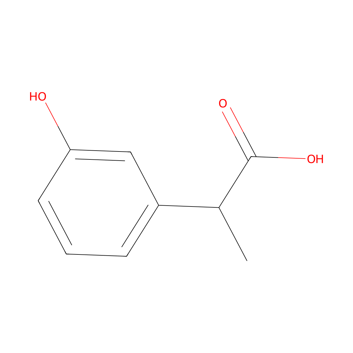 2-(3-Hydroxyphenyl)propionic acid, (+-)- molecular structure, CAS 56911-50-3