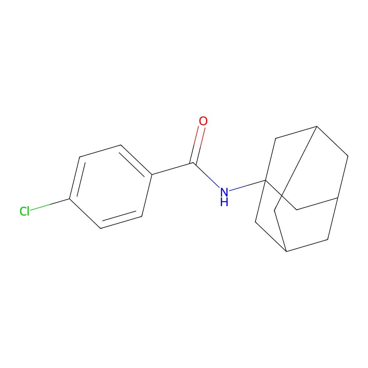 N-(1-adamantyl)-4-chlorobenzamide molecular structure, CAS 56911-80-9