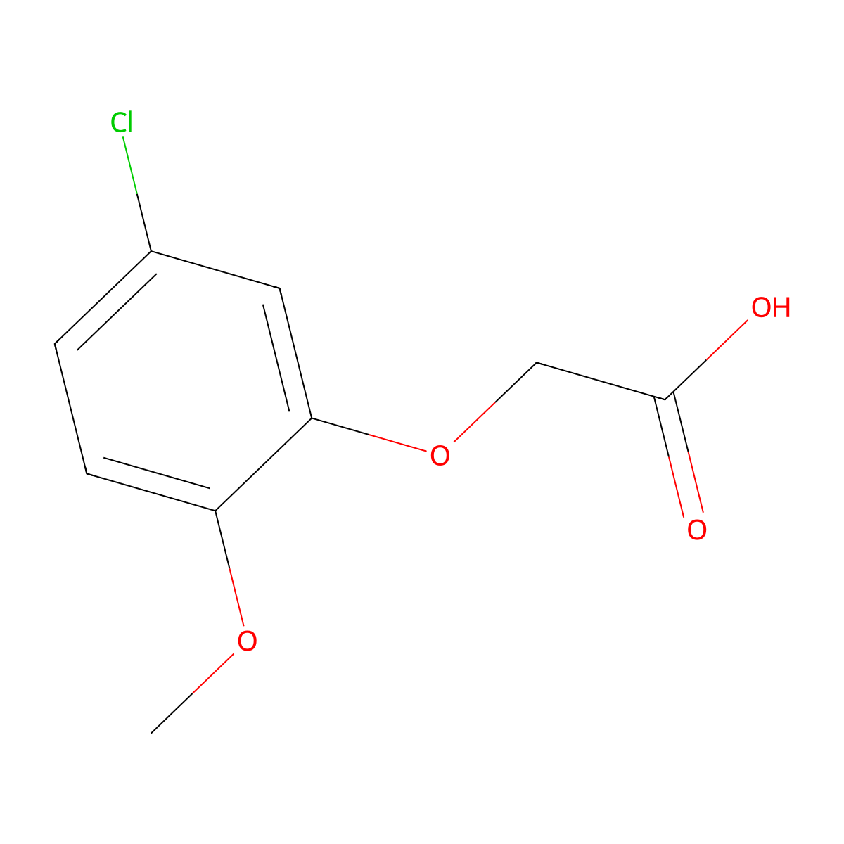 2-(5-Chloro-2-methoxyphenoxy)acetic acid molecular structure, CAS 56913-09-8