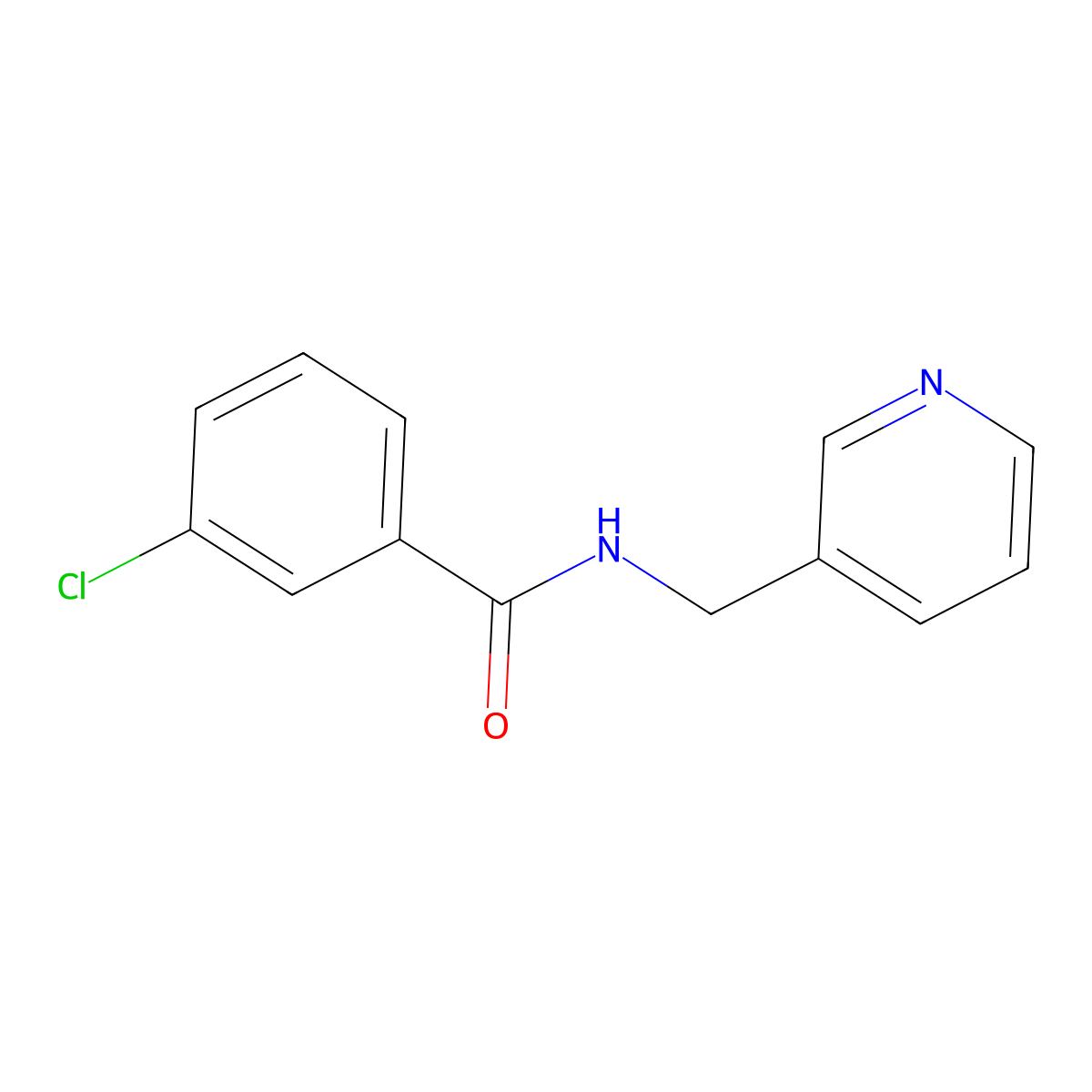 3-chloro-N-(3-pyridinylmethyl)benzamide molecular structure, CAS 56913-56-5