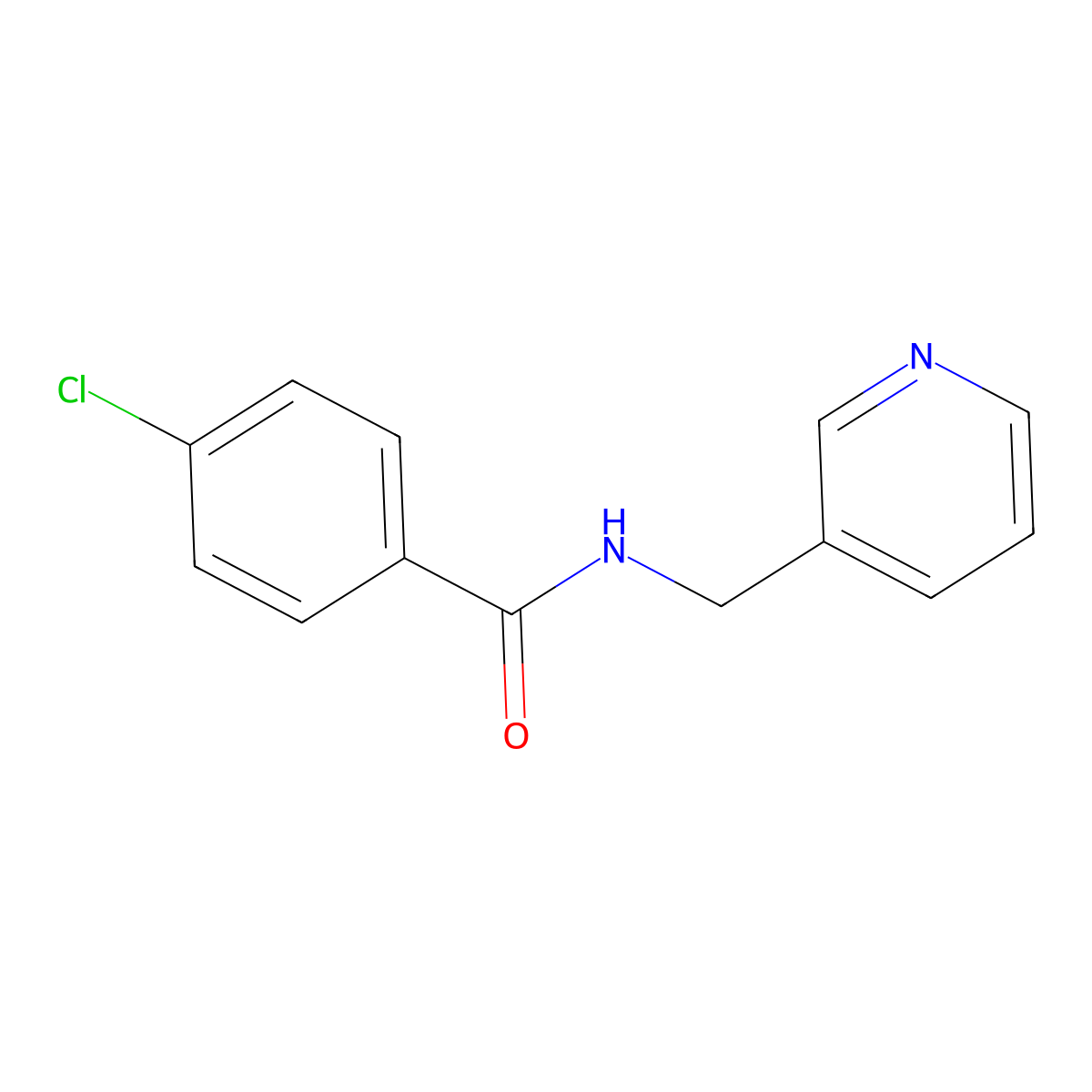 4-chloro-N-(3-pyridinylmethyl)benzamide molecular structure, CAS 56913-57-6