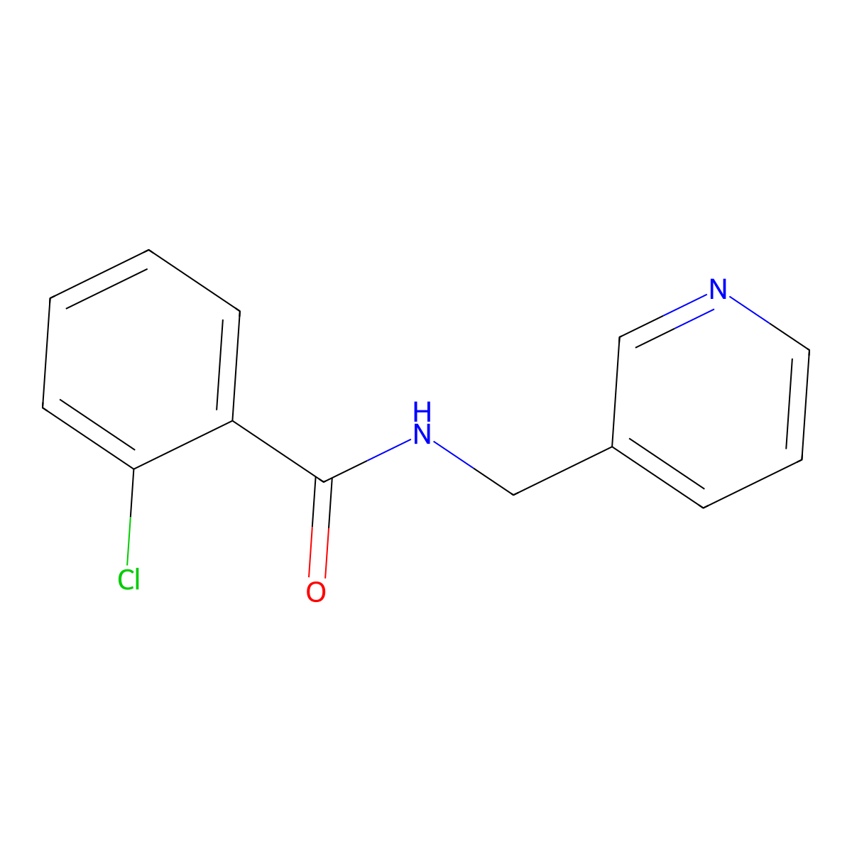 2-chloro-N-(pyridin-3-ylmethyl)benzamide molecular structure, CAS 56913-58-7