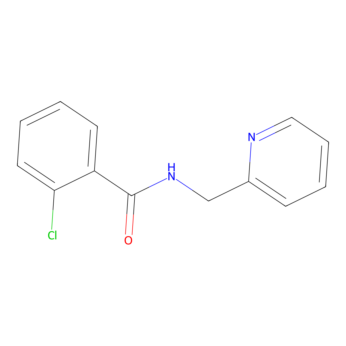 2-chloro-N-(pyridin-2-ylmethyl)benzamide molecular structure, CAS 56913-63-4