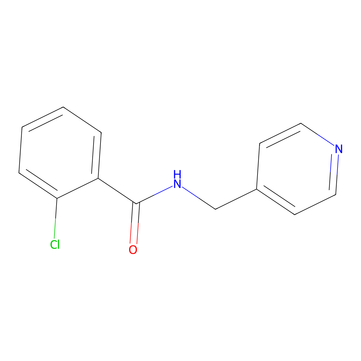 Benzamide, 2-chloro-N-(4-pyridinylmethyl)- molecular structure, CAS 56913-72-5