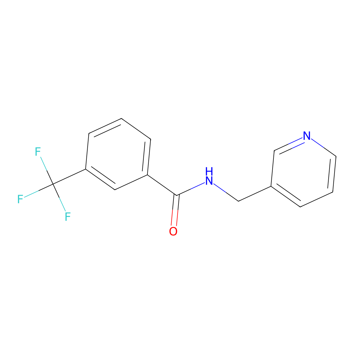 N-(3-pyridinylmethyl)-3-(trifluoromethyl)benzamide molecular structure, CAS 56913-74-7