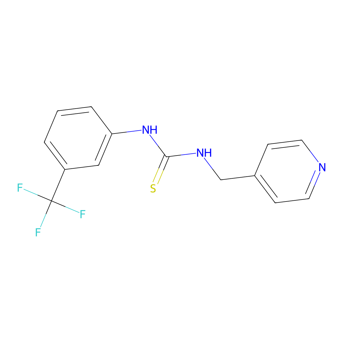 1-(Pyridin-4-ylmethyl)-3-[3-(trifluoromethyl)phenyl]thiourea molecular structure, CAS 56913-83-8
